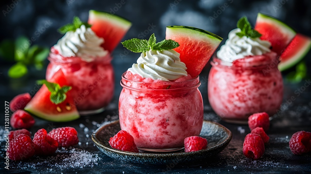 Watermelon Slush is a refreshing treat, featuring vibrant pink hues, topped with whipped cream and mint. Perfect for hot days or summer gatherings! Watermelon Slush is a refreshing treat, featuring vibrant pink hues, topped with whipped cream and mint. Perfect for hot days or summer gatherings!