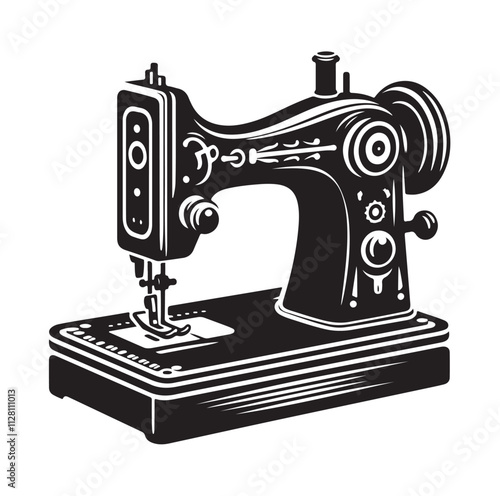 Sewing Machine silhouette vector illustration