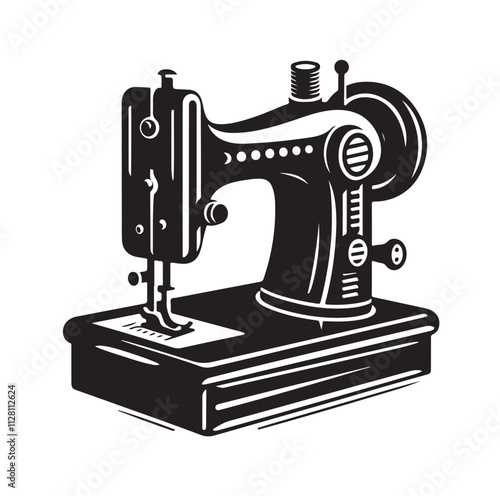 Sewing Machine silhouette vector illustration