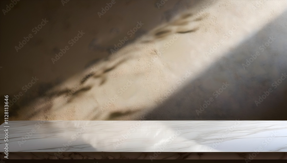 Elegant product display mockup with a marble surface and concrete background Elegant product display mockup with a marble surface and concrete background
