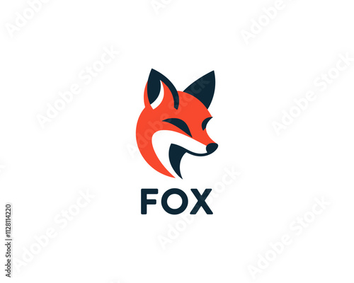 Fox logo design icon symbol vector illustration. Beautiful fox head logo. Colorful fox logo design vector template.