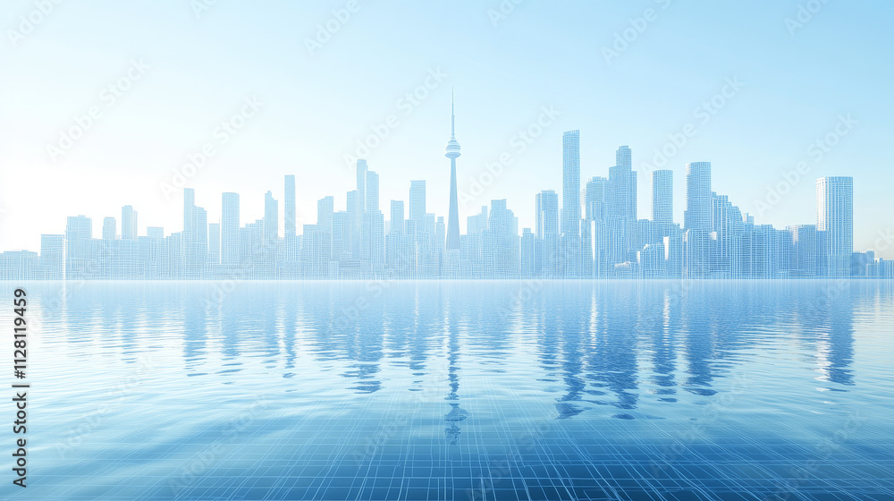 blue city skyline blue city skyline