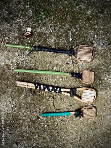 Ike or wooden bark beaters used in the process of making clothing from bark are one of the artifacts from the neolithic era.