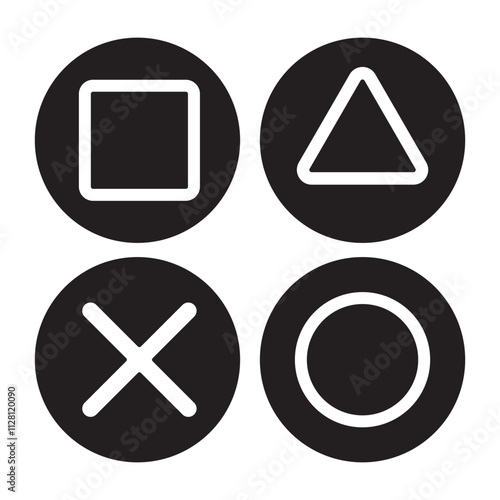 Modern Blue Geometry icon on white background. Game wallpaper concept. Seamless Pattern.