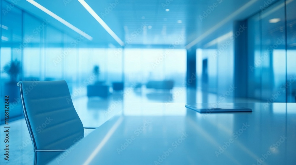 Modern Office Chair Empty Table Modern Workspace Modern Office Chair Empty Table Modern Workspace
