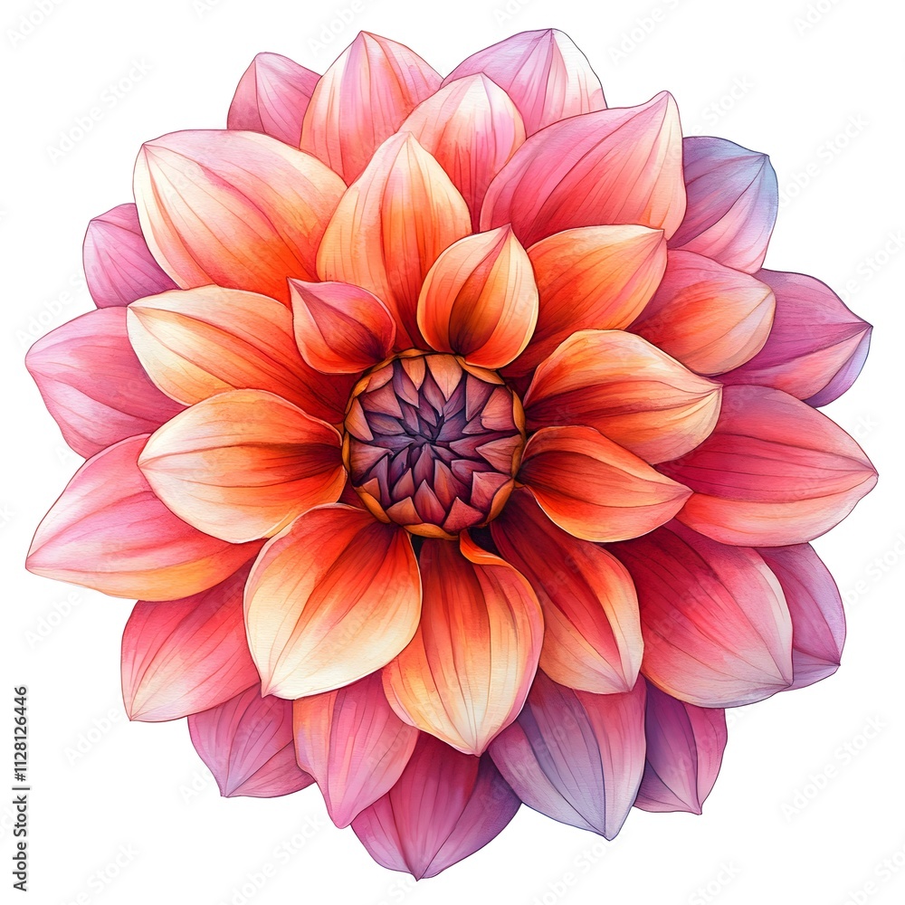 Fototapeta premium Dahlia Dream in Coral and Pink Hues 