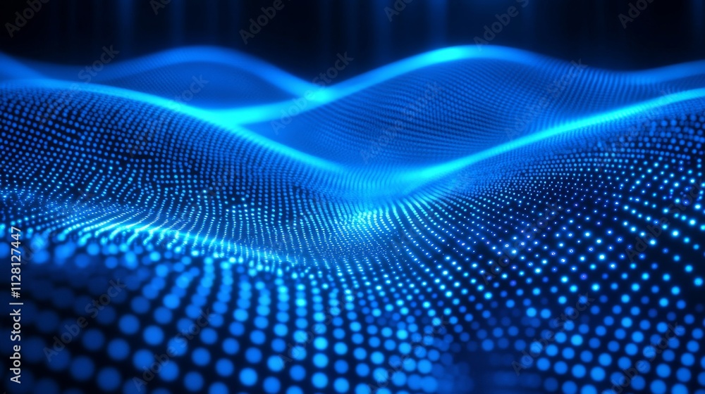 Abstract Blue Digital Wave Particle Flow Design Abstract Blue Digital Wave Particle Flow Design