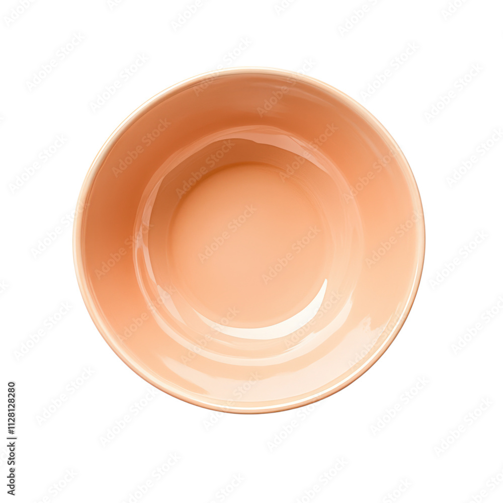 Empty Peach Bowl on Transparent Background Empty Peach Bowl on Transparent Background