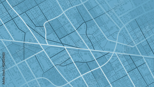 Abstract city map urban streets and road networks. Travel route planning and map navigation concepts. Flat vector illustration