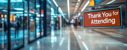 A sign thanking attendees in a modern indoor space, suggesting a recent event or gathering.