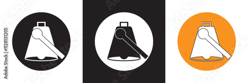 Cowbell  vector icon symbol in flat style. isolated on white and black background. EPS 10