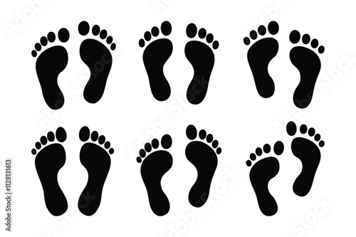 Human feet silhouette icon