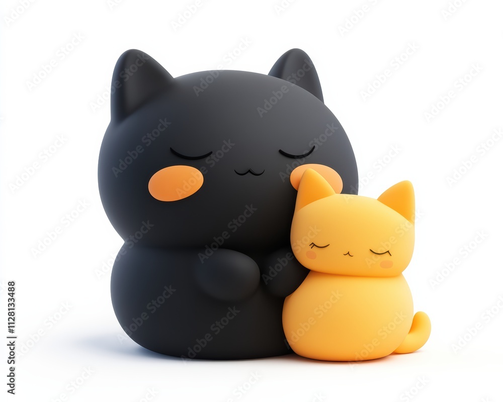 Dynamic Black Cat Character Napping Minimalistic Space Digital Art Cozy Environment Close-up View Whimsical Concept Dynamic Black Cat Character Napping Minimalistic Space Digital Art Cozy Environment Close-up View Whimsical Concept