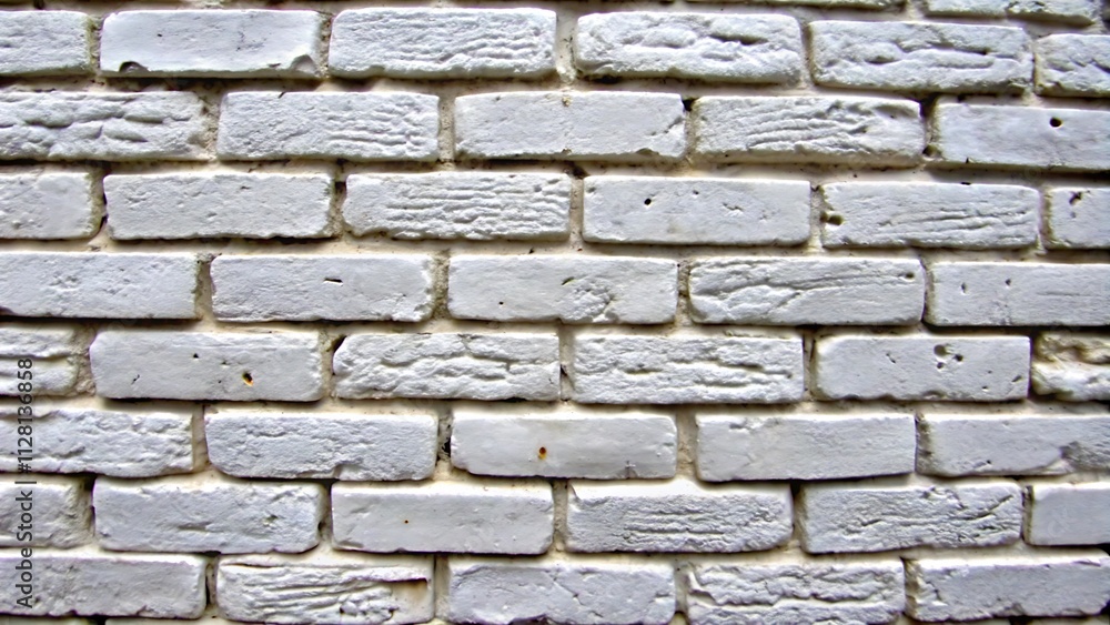 Obraz premium Photo brick wall painted in white