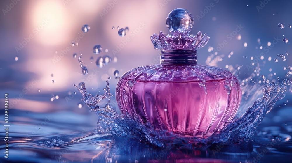 Captivating Luxury Perfume Bottle Splashing in Water Studio Product Photography Dreamy Close-Up Elegance and Refreshment Captivating Luxury Perfume Bottle Splashing in Water Studio Product Photography Dreamy Close-Up Elegance and Refreshment