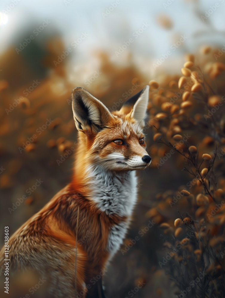 Desert Fennec Fox, Majestic Wild Canine, Wildlife in Nature Desert Fennec Fox, Majestic Wild Canine, Wildlife in Nature