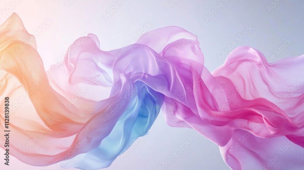 Pastel Fabric Swirls in Gentle Motion Pastel Fabric Swirls in Gentle Motion