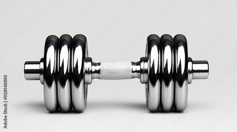 Naklejka premium Chrome Dumbbell Isolated on White