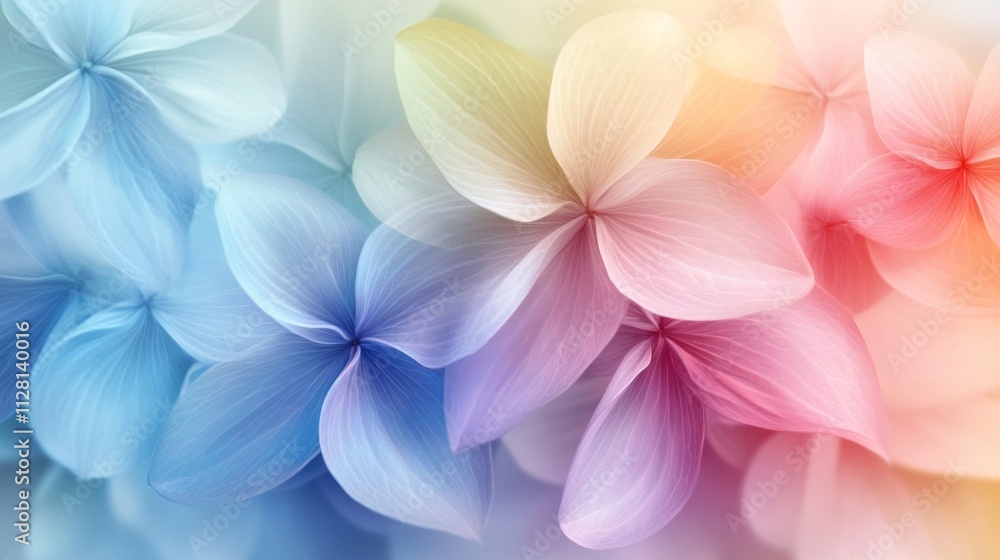 Pastel Hydrangea Blossoms Softly Bloom Together Pastel Hydrangea Blossoms Softly Bloom Together