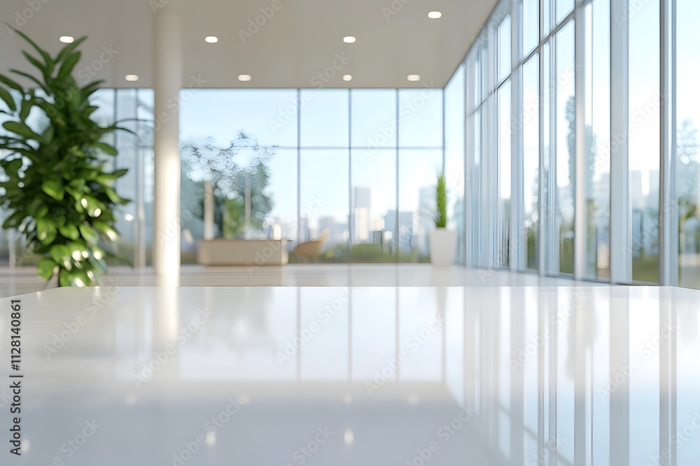 Fototapeta premium Blur focus of White open space office interior can be used as background 