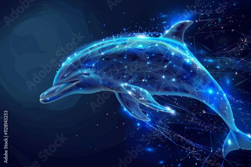 Digital Dolphin Art A Digital Representation of a Dolphin in a Geometric Design photo