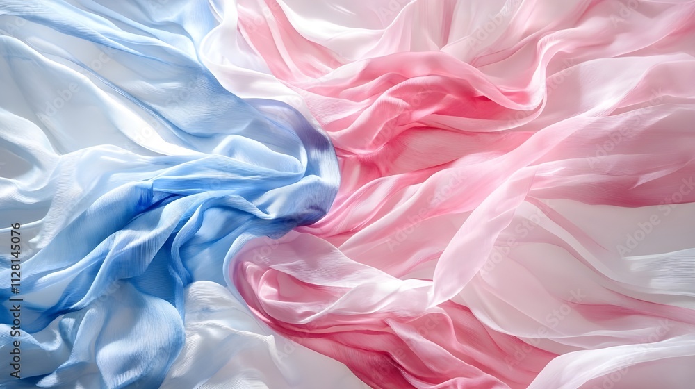 Fototapeta premium Swirling Pink and Blue Paint Merging.