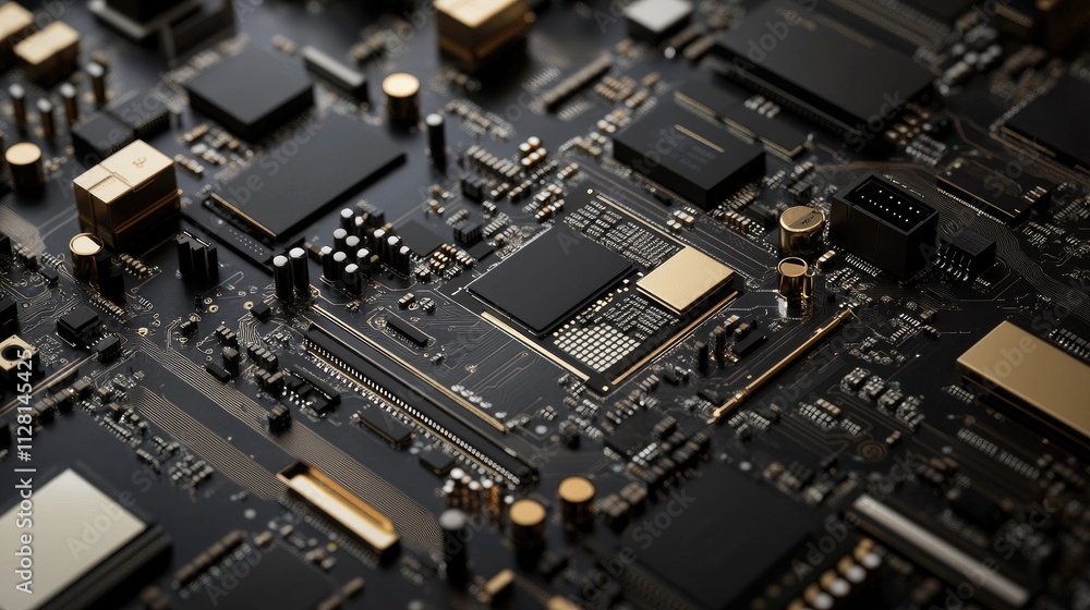 Electronic chip and mobile phone CPU parts with visible components, ideal for tech maintenance, repair, and technology banners Electronic chip and mobile phone CPU parts with visible components, ideal for tech maintenance, repair, and technology banners