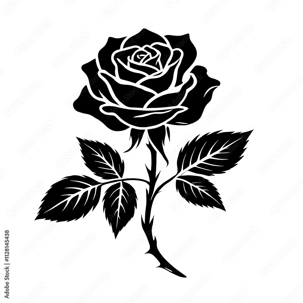 Rose silhouette vactor illustration artwork Rose silhouette vactor illustration artwork