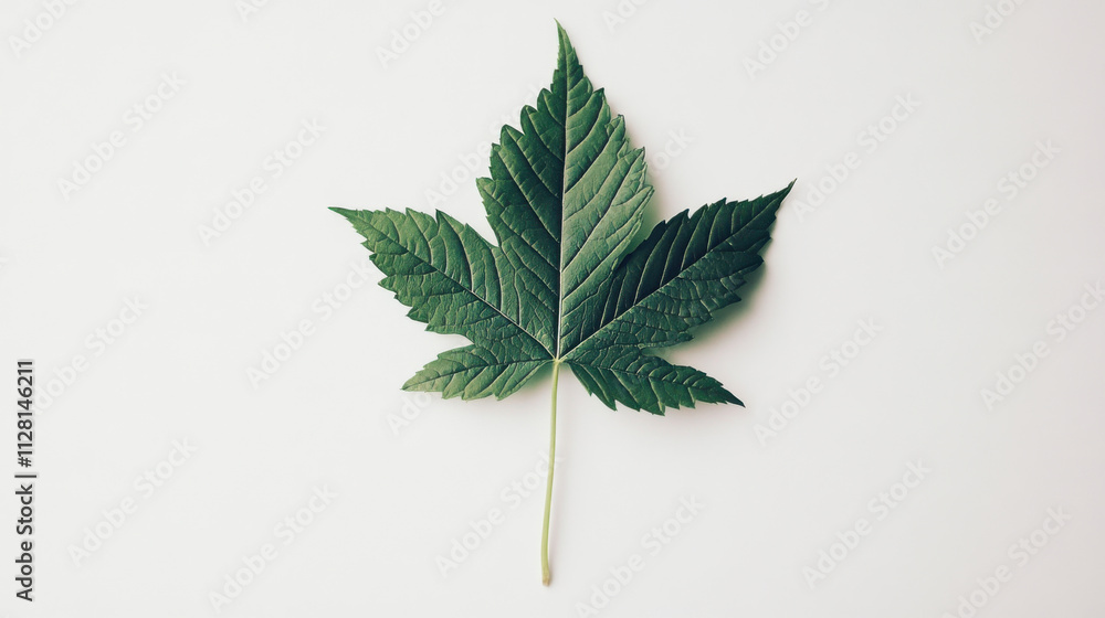 Vibrant Green Leaf on a Minimalist Background Showcasing the Intricate Texture and Natural Beauty of Foliage for Eco-Friendly Concepts and Designs Vibrant Green Leaf on a Minimalist Background Showcasing the Intricate Texture and Natural Beauty of Foliage for Eco-Friendly Concepts and Designs