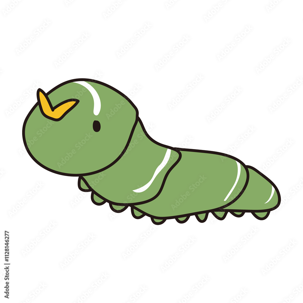 立ち上がるあげは蝶の幼虫