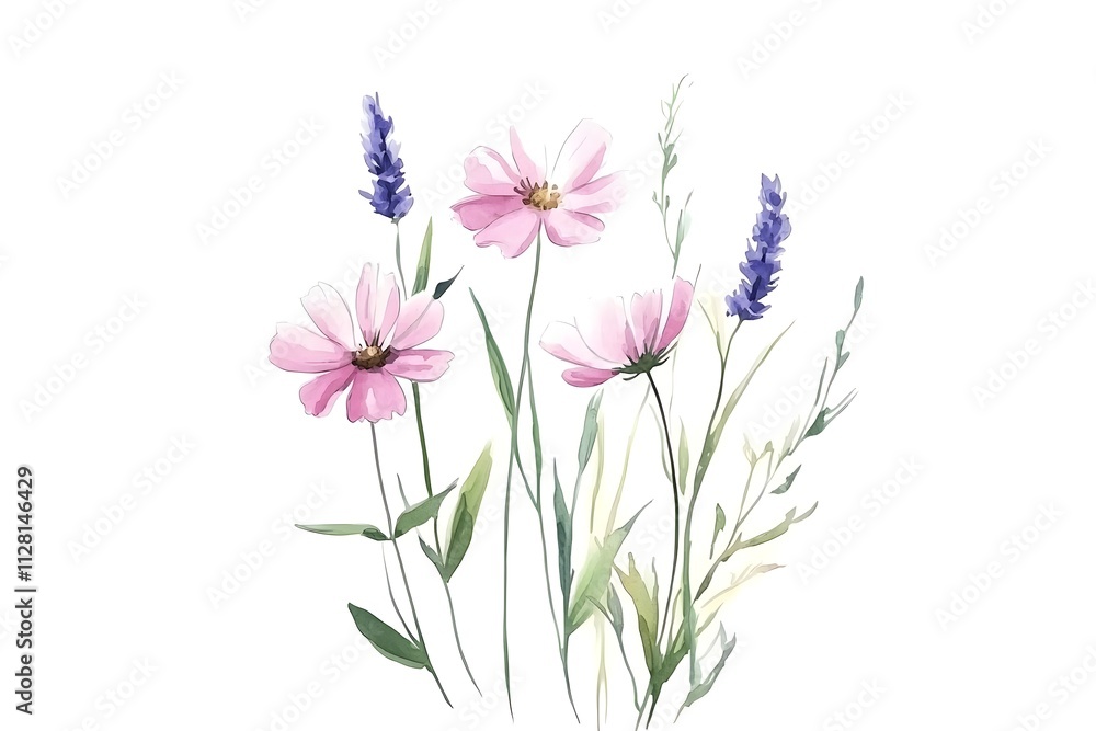 Obraz premium A Bouquet Of Vibrant Pink and Red Iceland Poppies Against A Bright Turquoise Background vector, plant, illustration, decoration, flower, blossom, botany, leaf, no people, ornate, springtime, floral