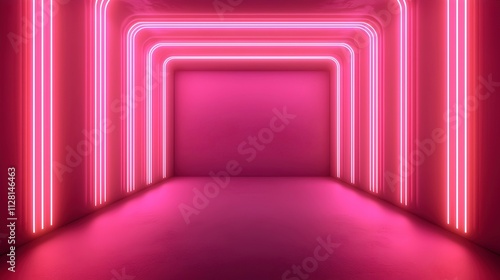 Wallpaper Mural Neon Pink Interior Space with Bright Lighting Effects Torontodigital.ca