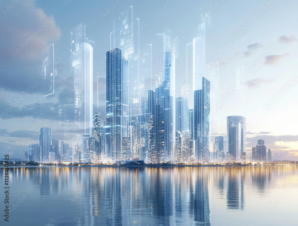 Fototapeta premium city skyline at night