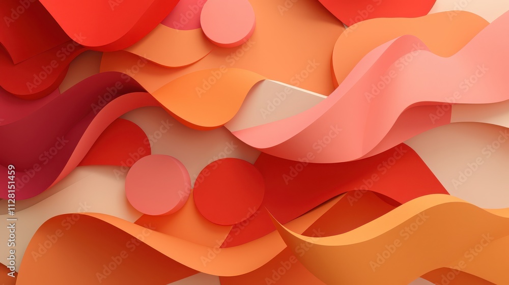 Abstract Orange Red and Pink Wave Forms Design Abstract Orange Red and Pink Wave Forms Design