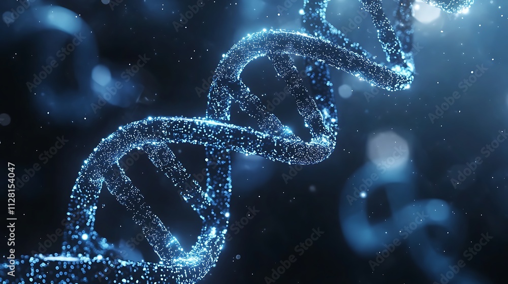 Abstract blue background with a double helix DNA Abstract blue background with a double helix DNA