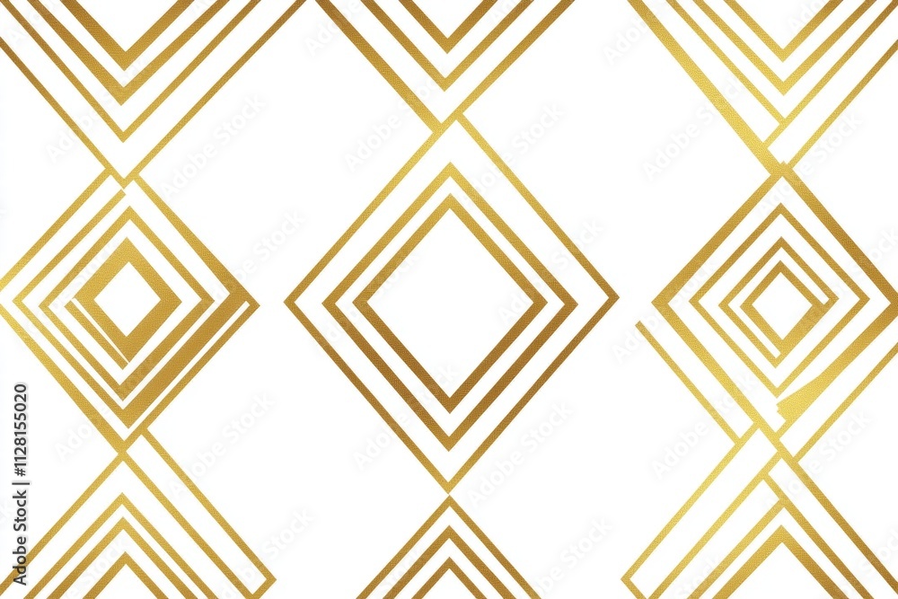 Gold Geometric Pattern on White Background Gold Geometric Pattern on White Background