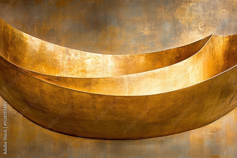 Abstract Gold Curves on Textured Background Abstract Gold Curves on Textured Background