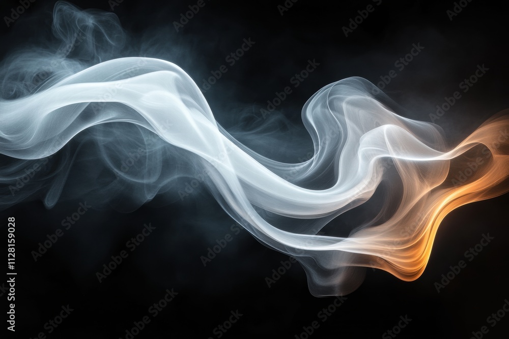 Abstract Smoke Waves White and Gold Abstract Smoke Waves White and Gold