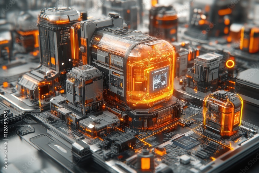 Futuristic Cityscape Cyberpunk Technology