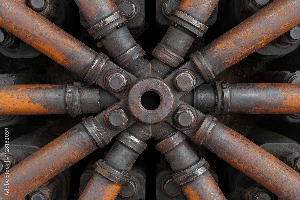 Industrial action hydraulic pipe assembly workshop technical photography close-up engineering concepts Industrial action hydraulic pipe assembly workshop technical photography close-up engineering concepts