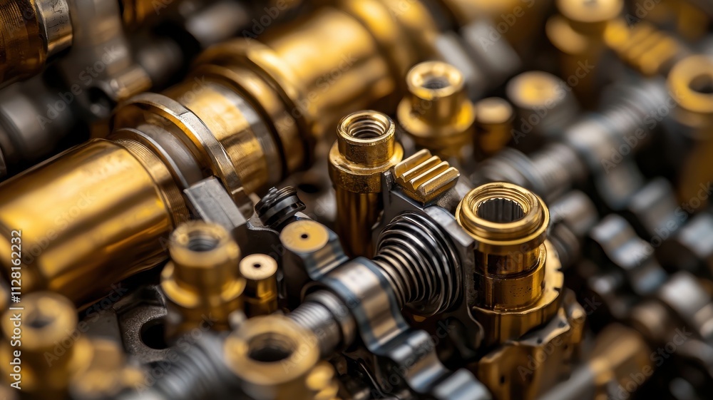 Precision engineering components showcase industrial facility macro photography lab environment close-up view mechanical concept Precision engineering components showcase industrial facility macro photography lab environment close-up view mechanical concept