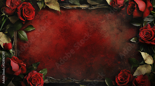 Elegant red roses frame showcasing love and romance for Valentine's Day celebrations
