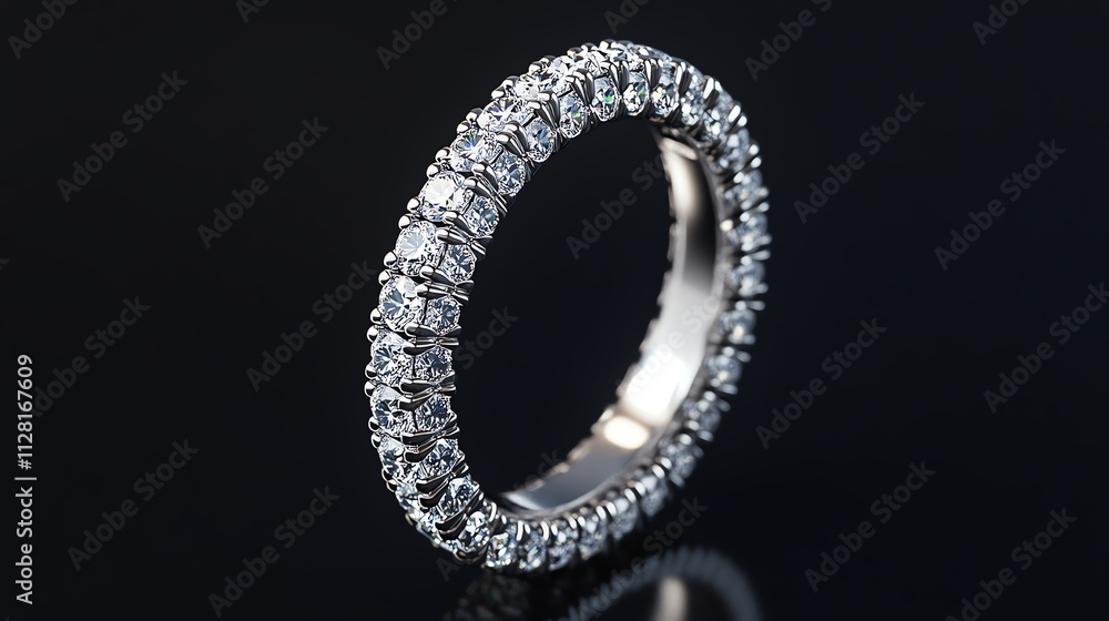 Elegant diamond ring on black background. Elegant diamond ring on black background.