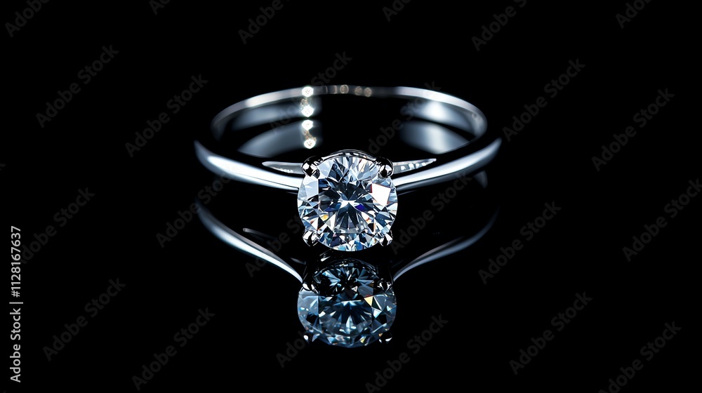 Elegant diamond ring on dark background. Elegant diamond ring on dark background.