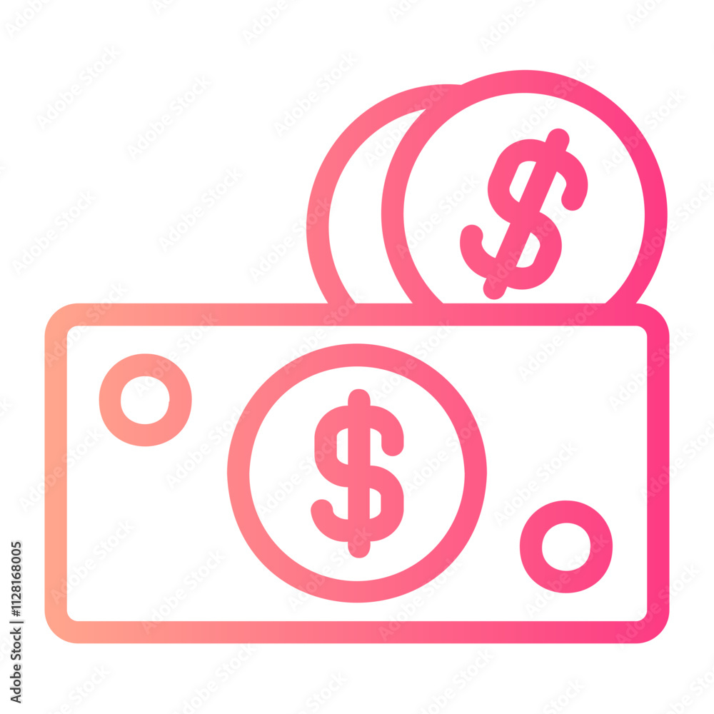 Cash gradient icon Cash gradient icon
