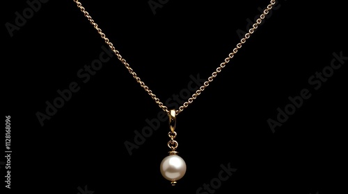 Elegant gold necklace with a pearl pendant.