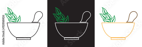 Herbal Medicine  icon set.  isolated on white and black background. EPS 10
