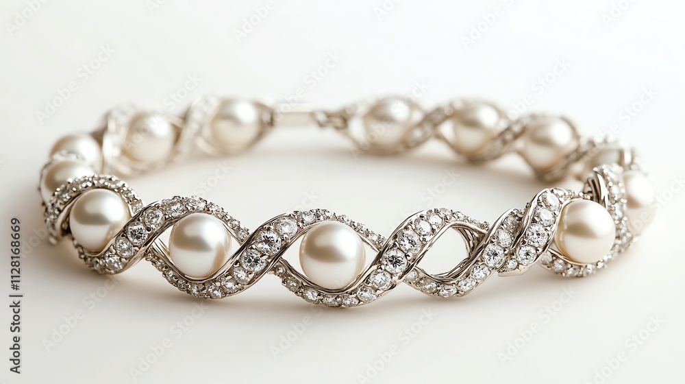 Elegant pearl bracelet with intricate design. Elegant pearl bracelet with intricate design.