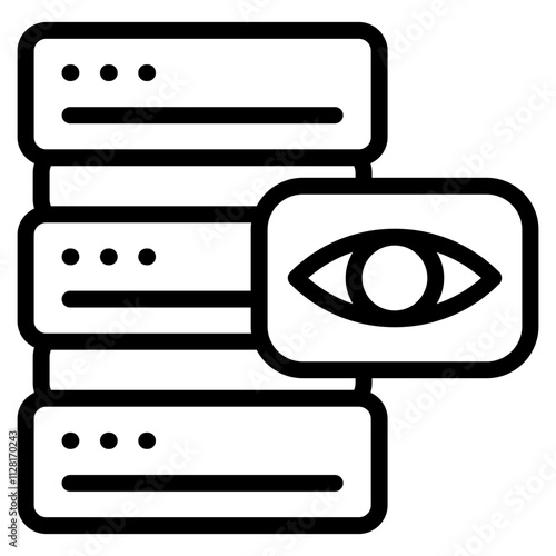 Server monitoring icon outline vector illustration