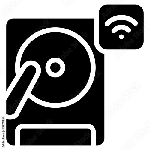 Harddisk icon solid vector illustration